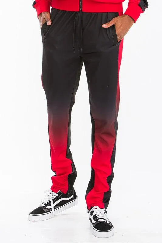 Men's Black/Red Full Zip Ombre Track Suit