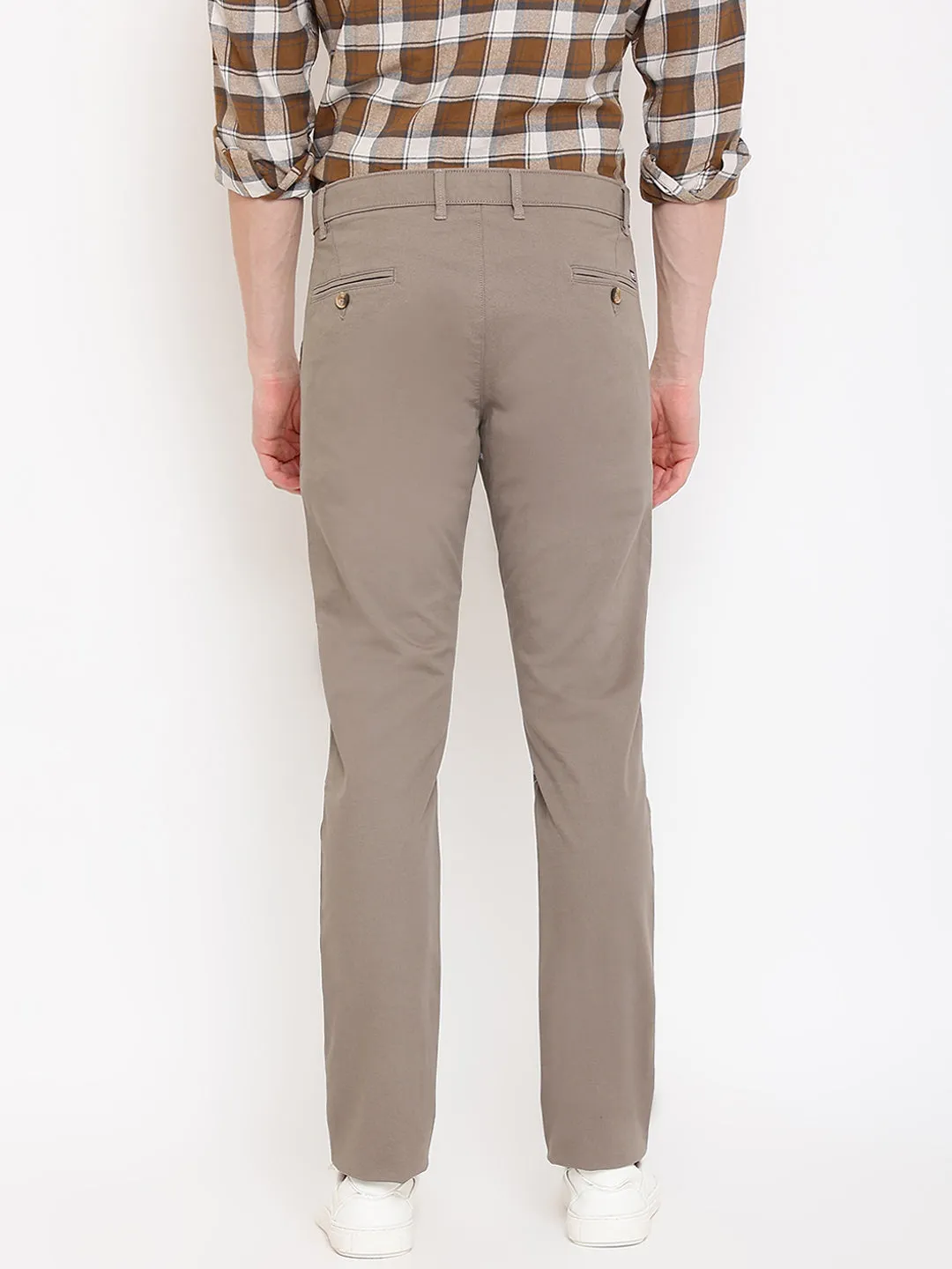 Men's Casual Flat front Light Khaki  Trousers