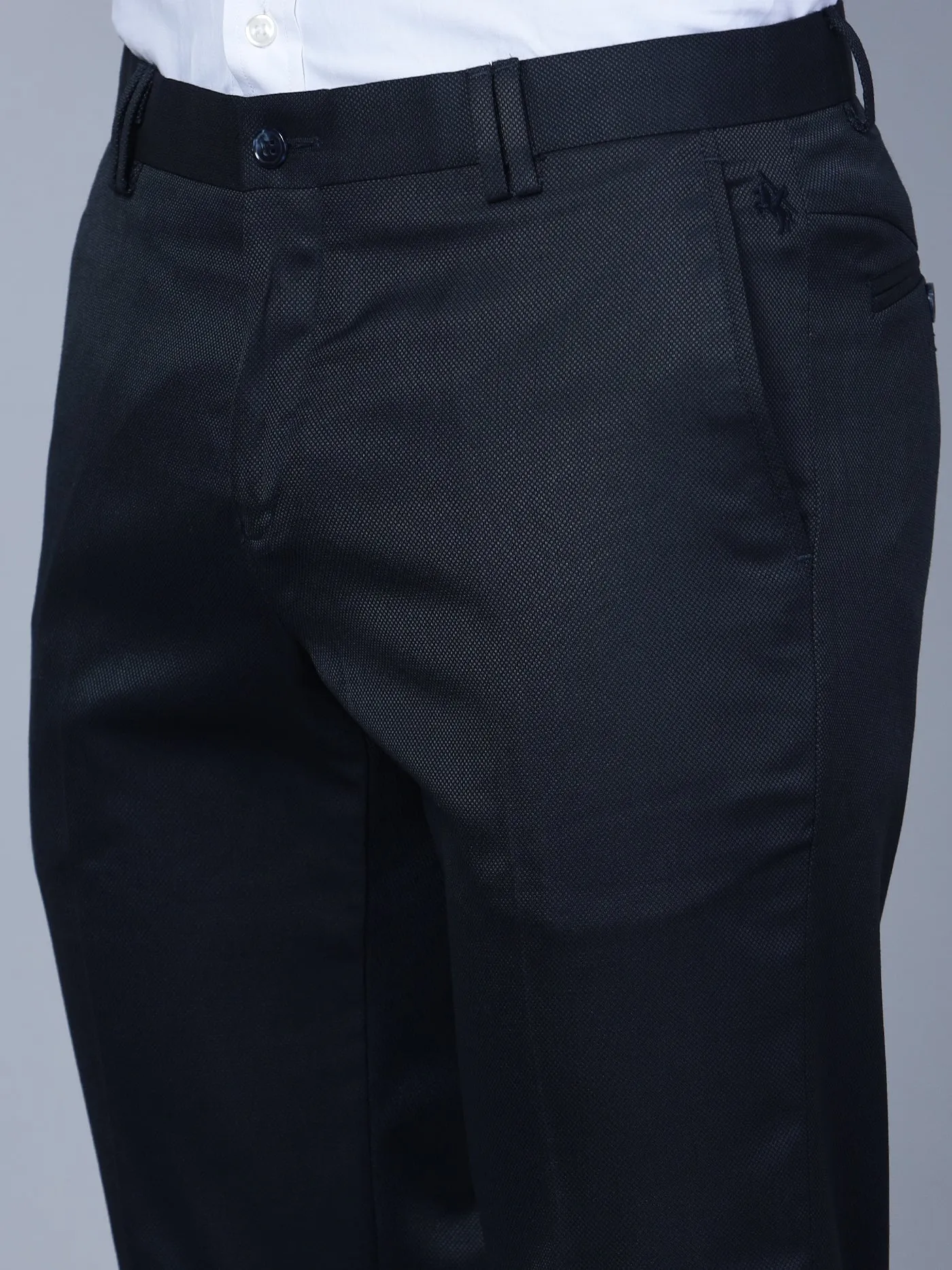 Men's Partywear Flat front Navy Blue  Trousers