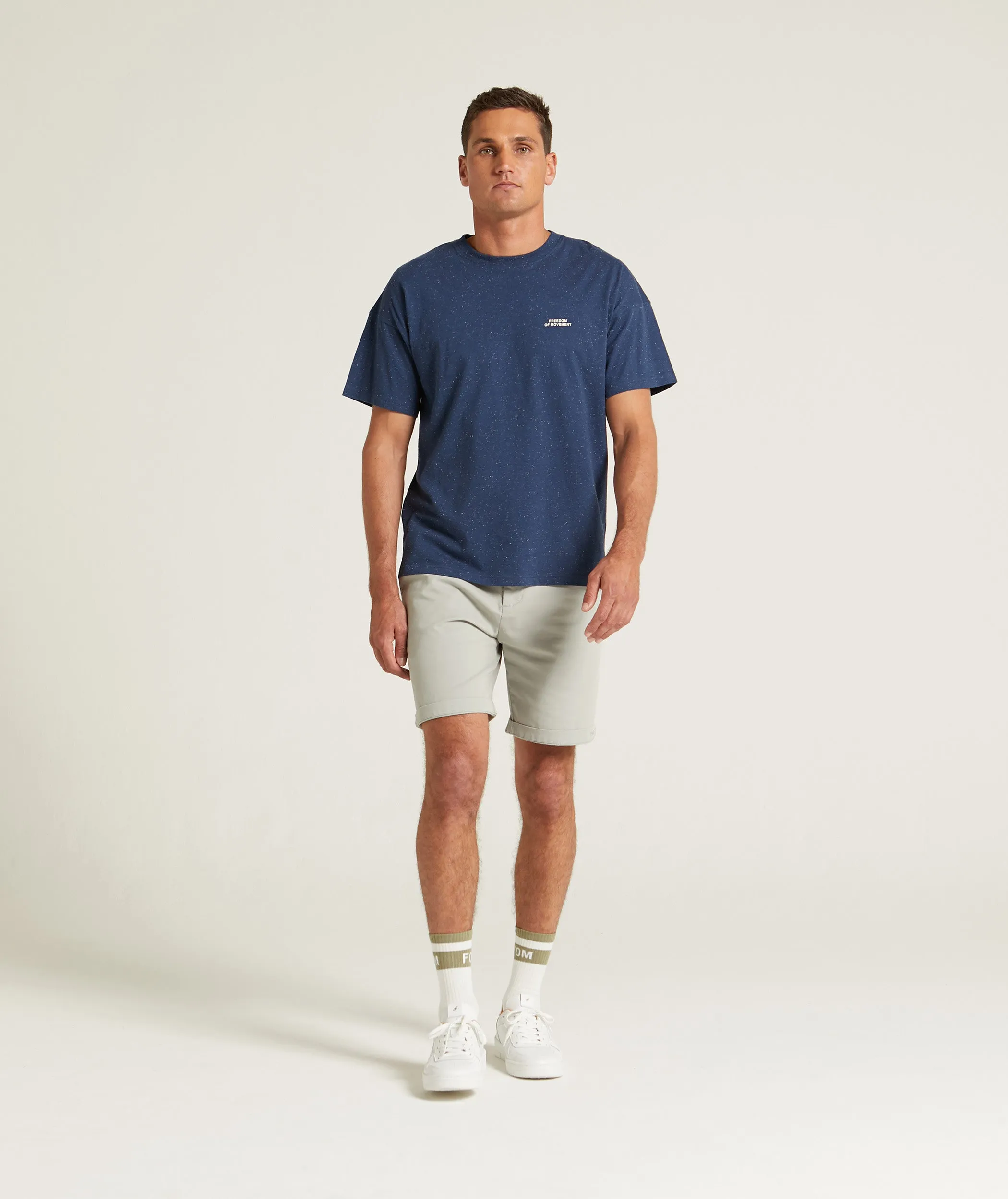 Mens Regular Fit Speckle Tee - Navy