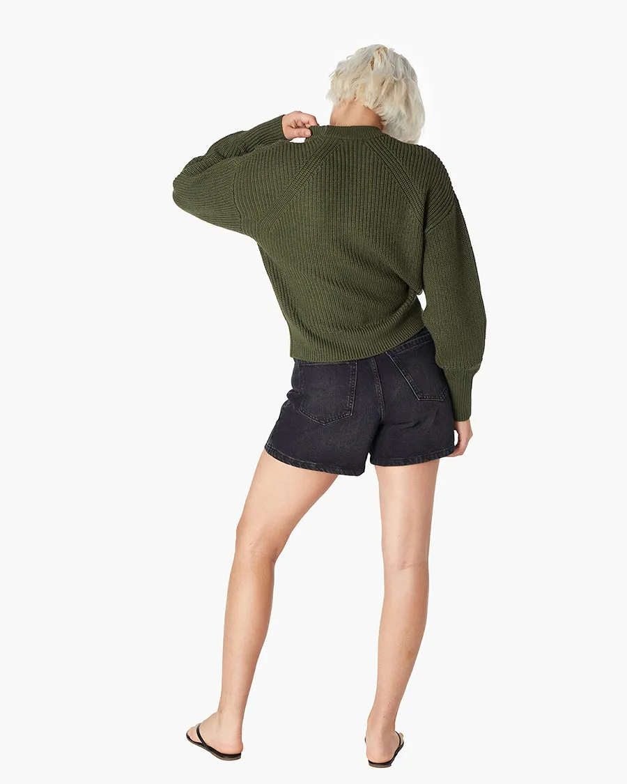 Merino Knit Crewneck - Moss