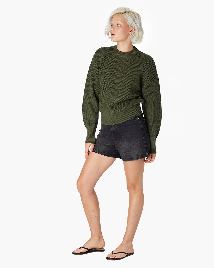 Merino Knit Crewneck - Moss