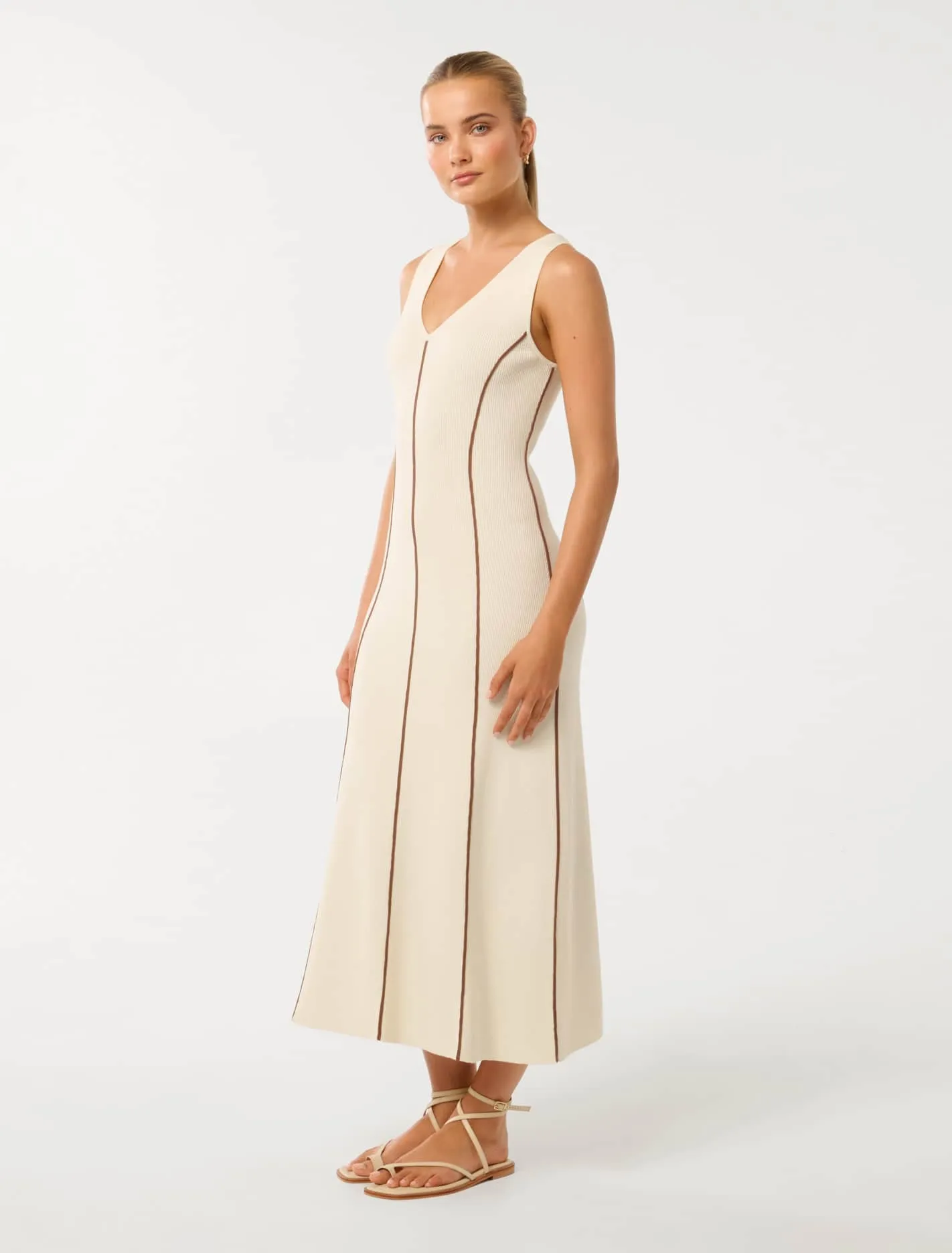 Miley Tipped Detail Midi Dress