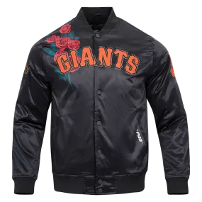 MLB SAN FRANCISCO GIANTS ROSES SATIN JACKET (BLACK)