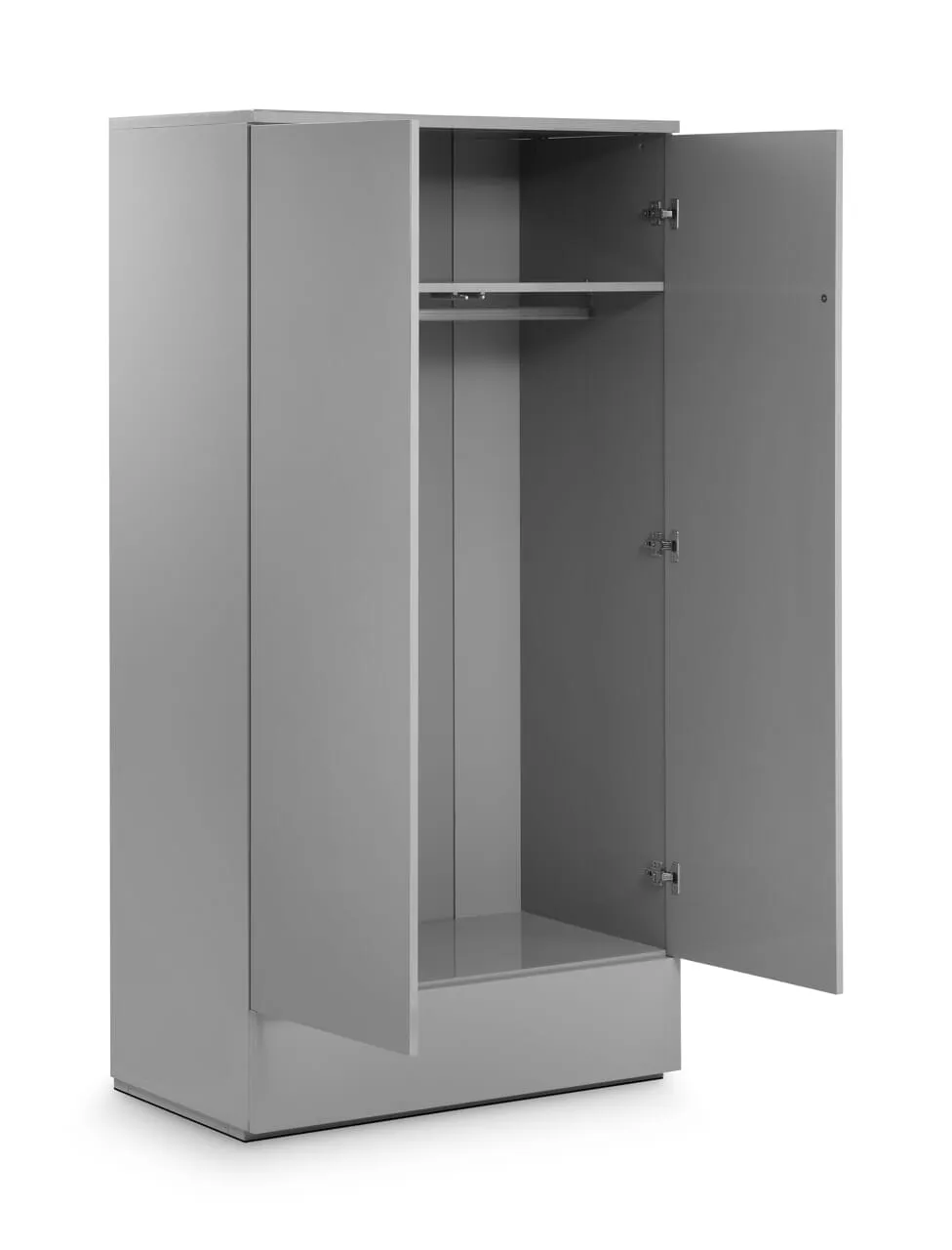 Monaco 2 Door Combination Wardrobe - Grey High Gloss