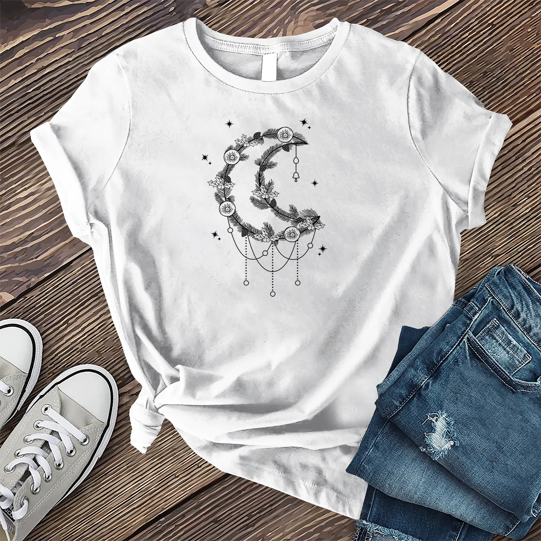 Moonlight Winter Wreath T-Shirt