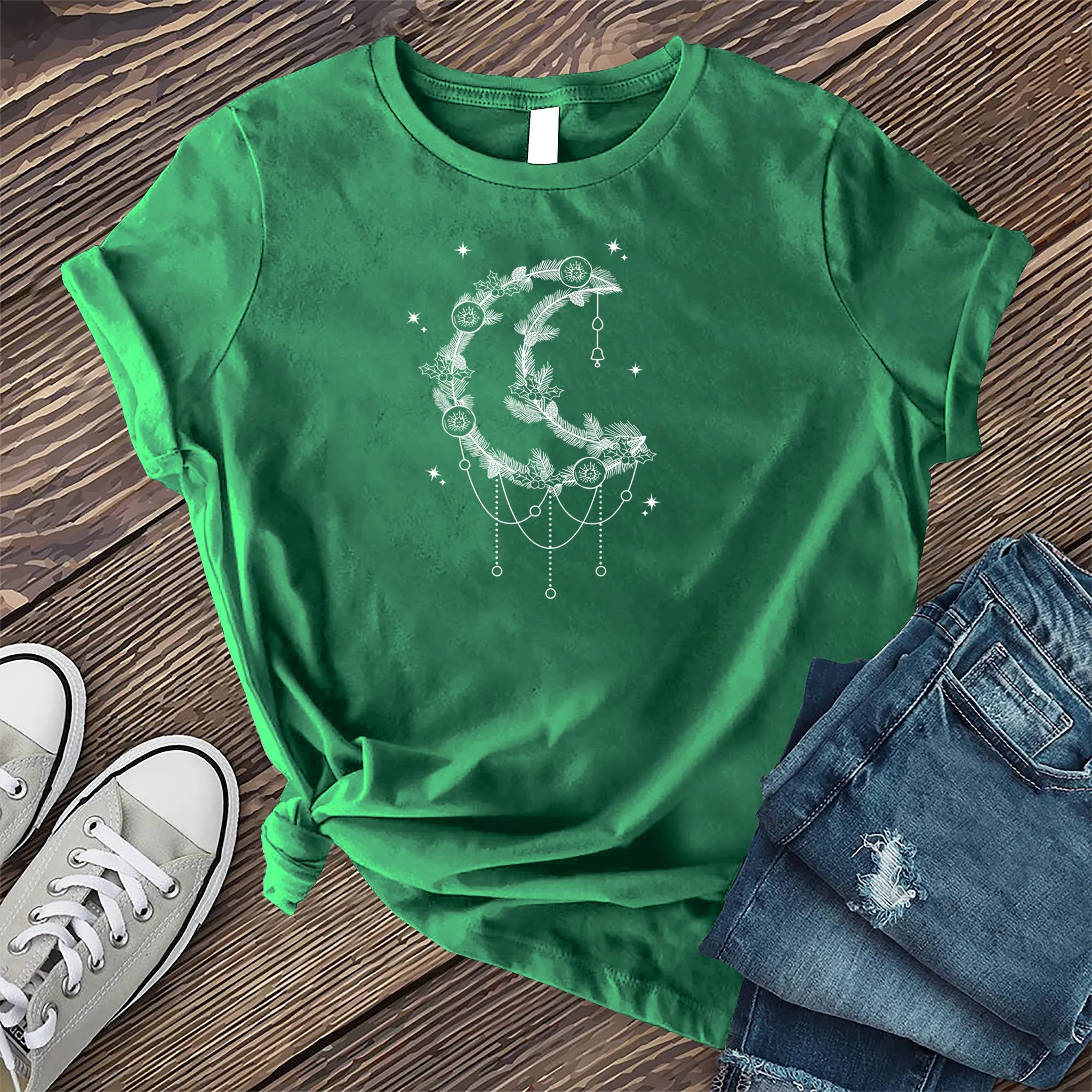 Moonlight Winter Wreath T-Shirt