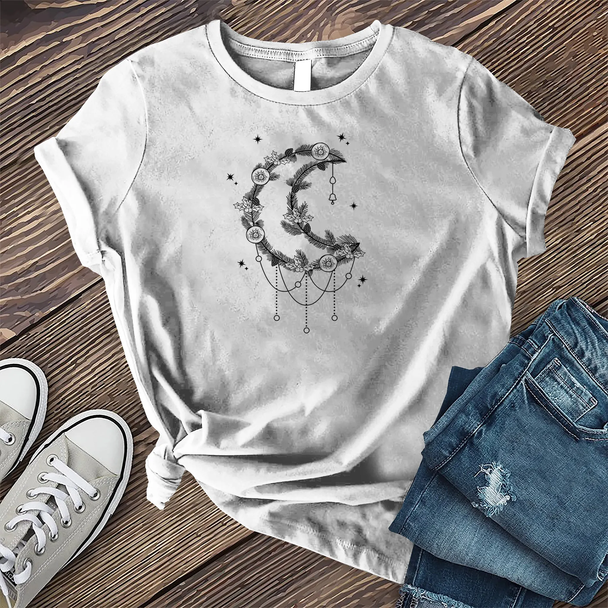 Moonlight Winter Wreath T-Shirt