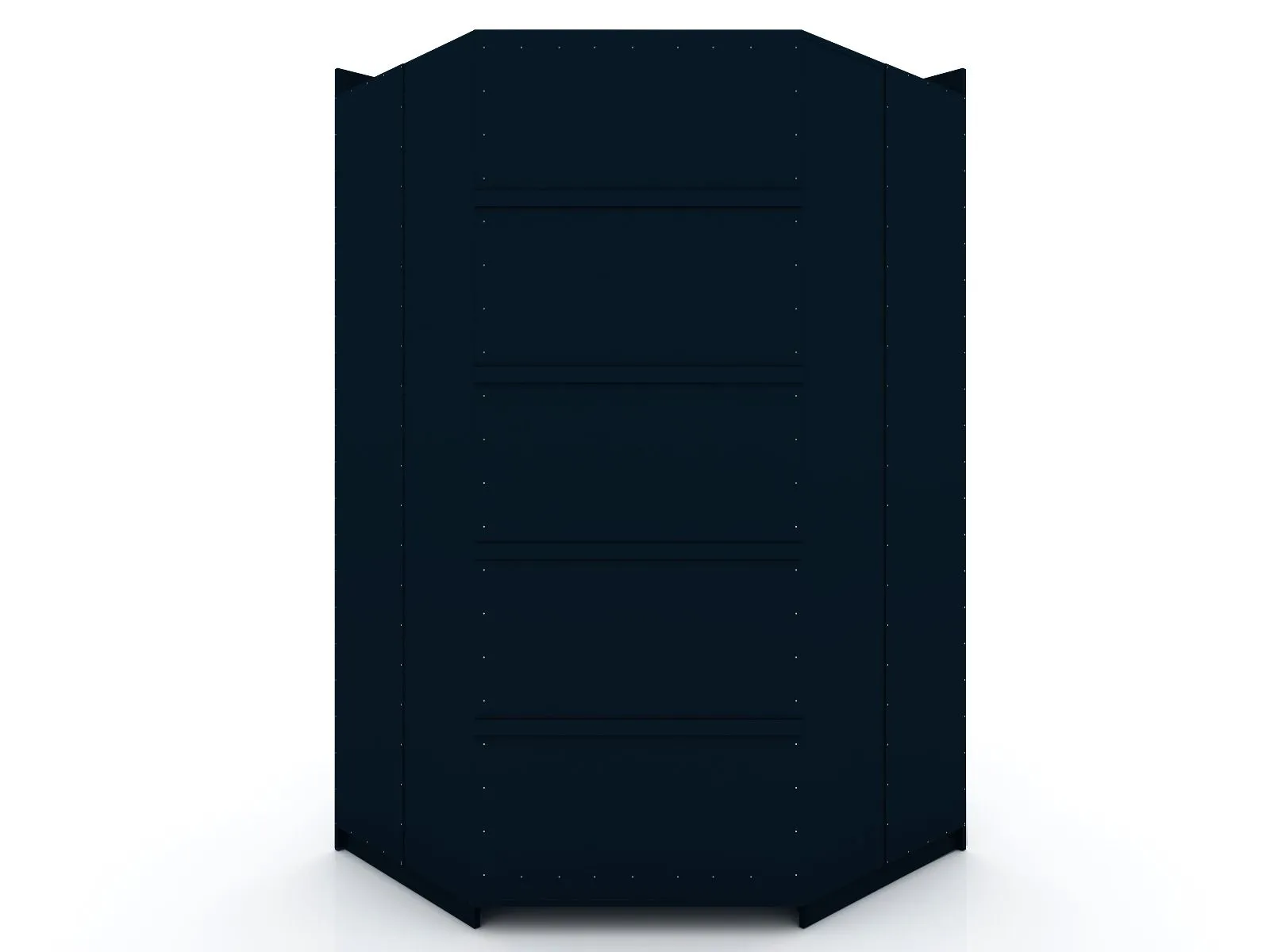 Mulberry 2.0 Semi Open 3 Sectional Modern Wardrobe Corner Closet with 4 Drawers - Set of 3 in Tatiana Midnight Blue