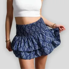 Multi-Print Layered Mini Skirt