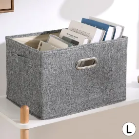 Multipurpose Foldable Storage Box with Lid, Large 45x30x31 cm, Grey