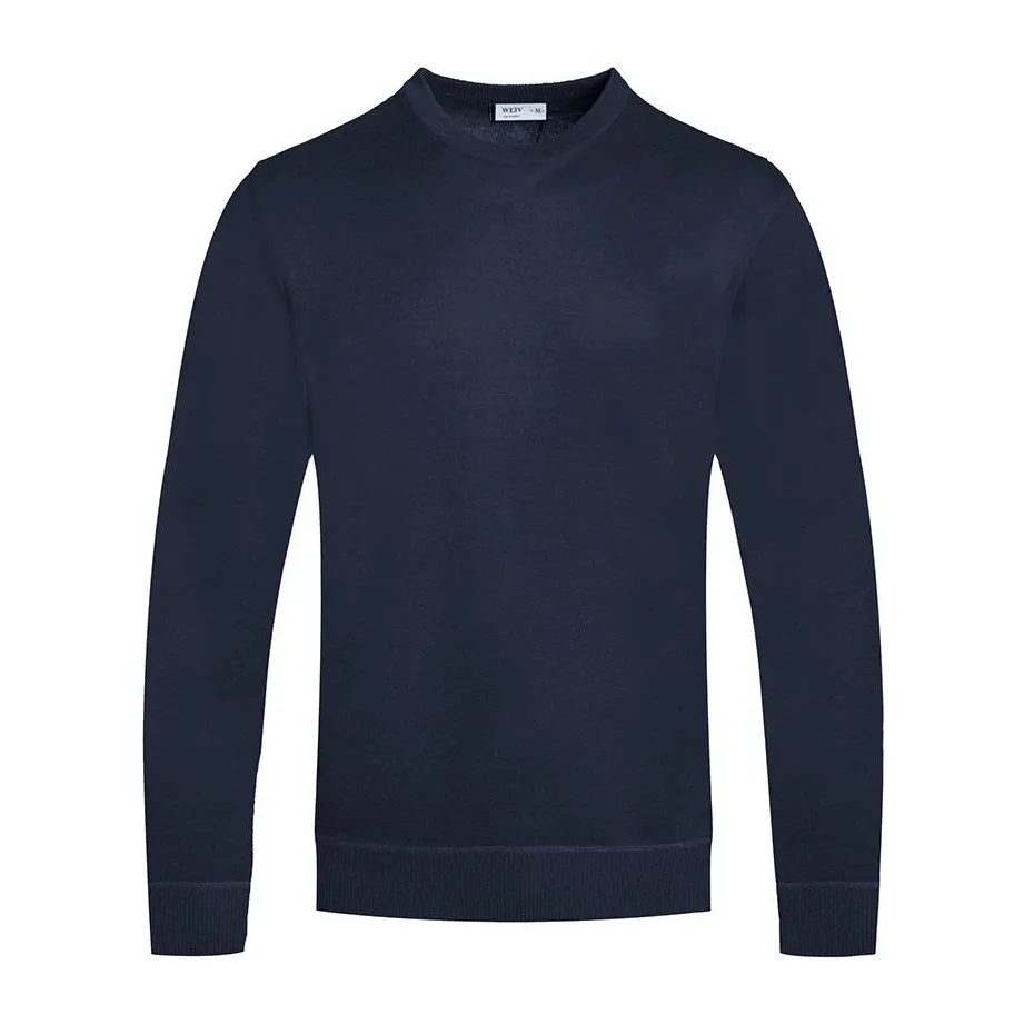 Navy Round Neck Knit Sweater