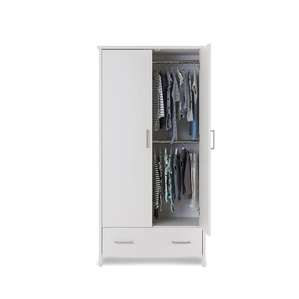 Obaby Nika Double Wardrobe - White