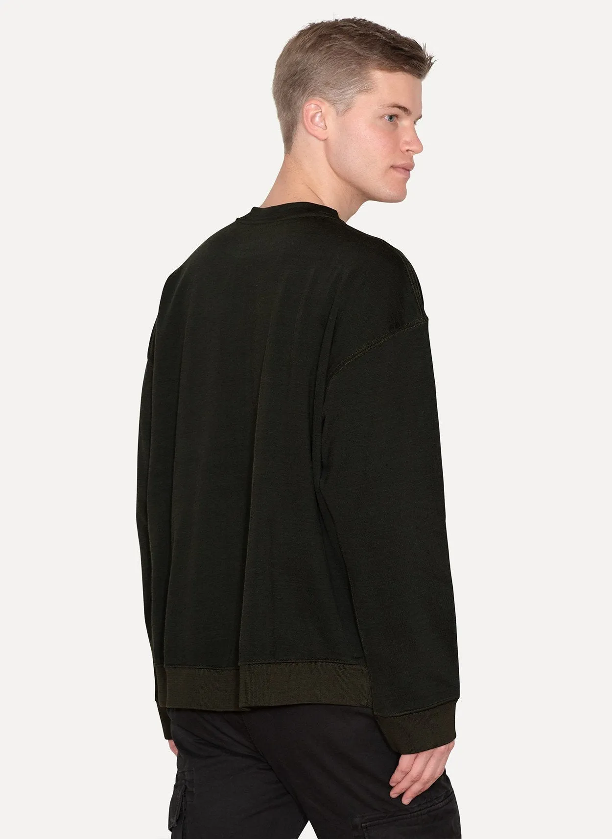 Onyx Dust Plated Viscose Cotton  Jersey Crewneck