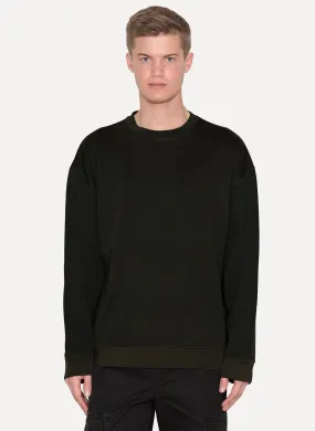 Onyx Dust Plated Viscose Cotton  Jersey Crewneck