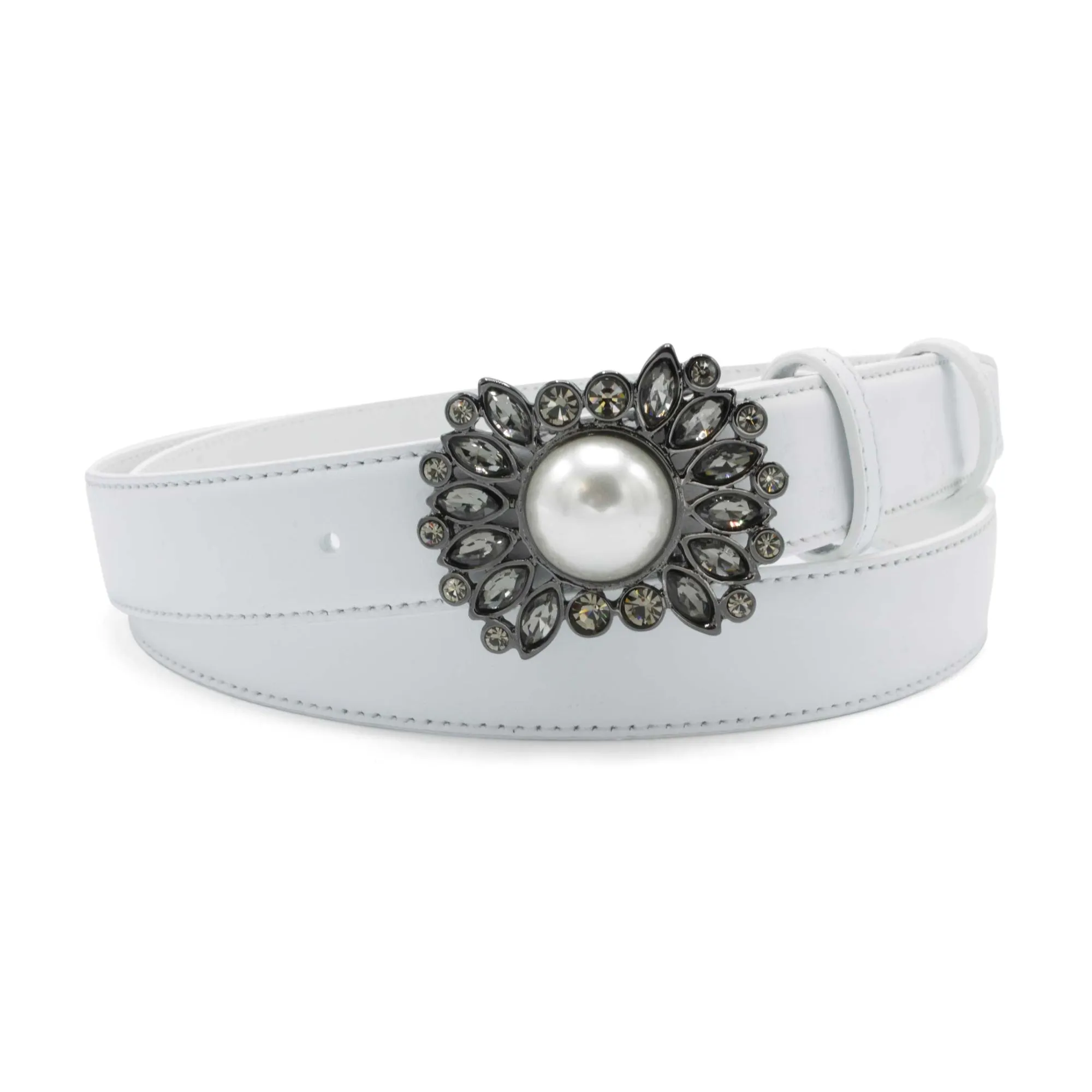 Optic White Novak Narrow Starburst Belt