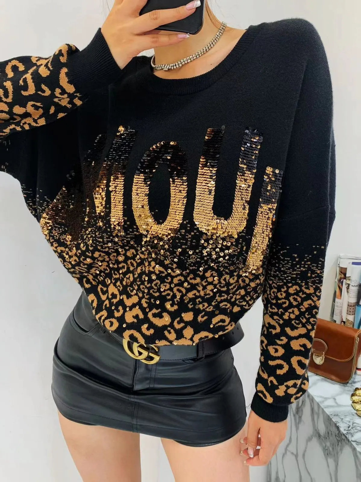 Party wear winter sequin top