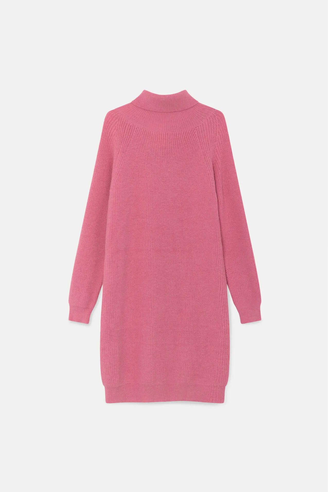 Pink turtleneck midi knit dress by Compania Fantastica