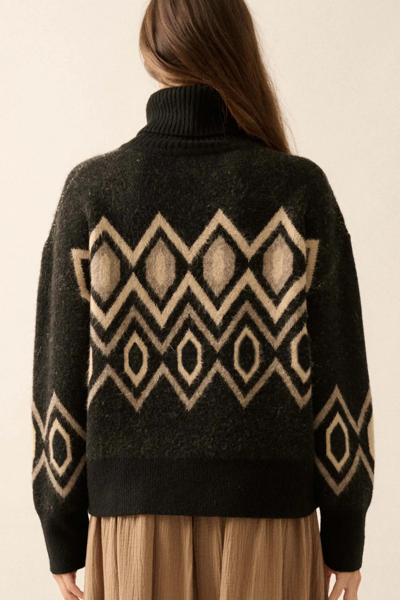 Play the Angles Geometric Turtleneck Sweater