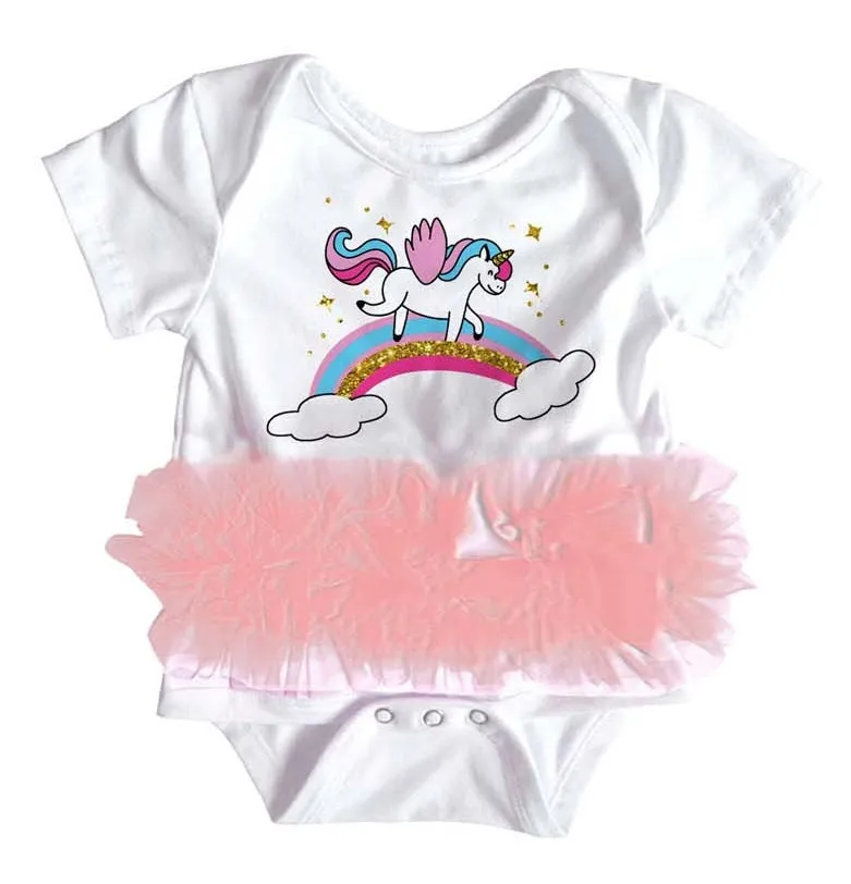 Popatu Baby Tutu Bodysuit Unicorn Sky