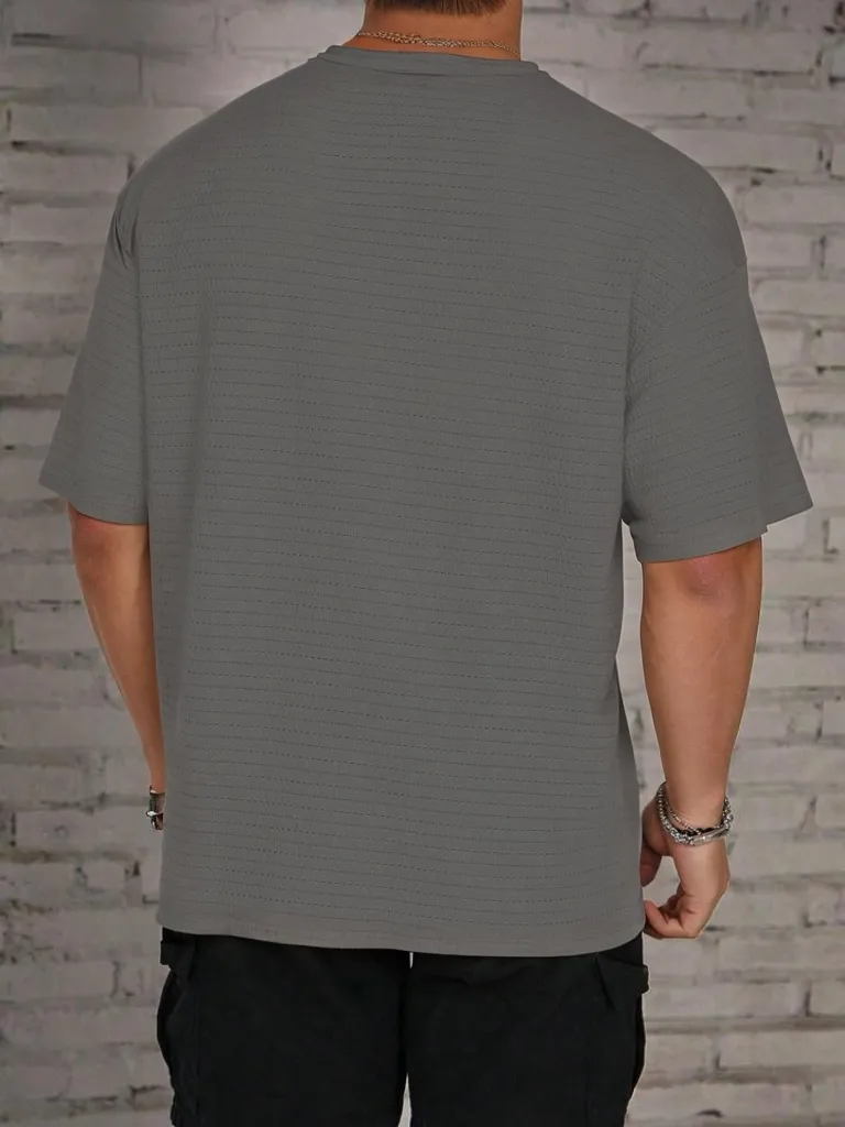 Premium Textured Round Neck T- Shirt