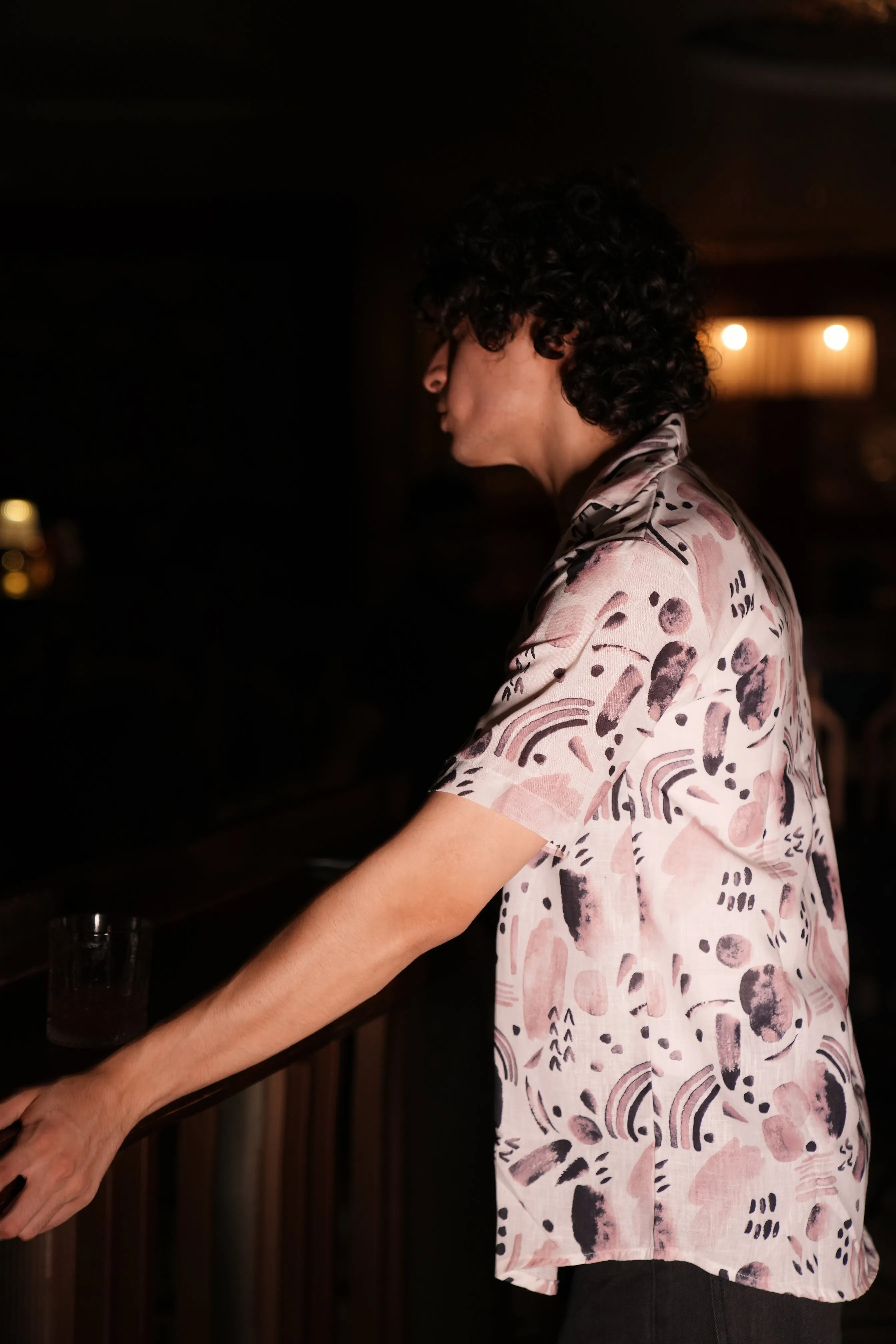 Premium Water Color Splash Print Linen Shirt