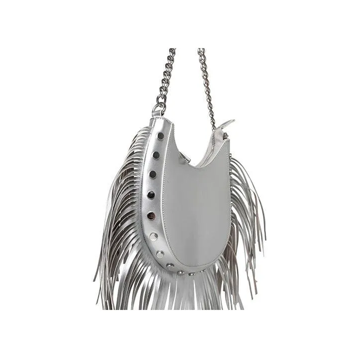 PUBLIC DESIRE THE WESTERN TASSLE SILVER BAG