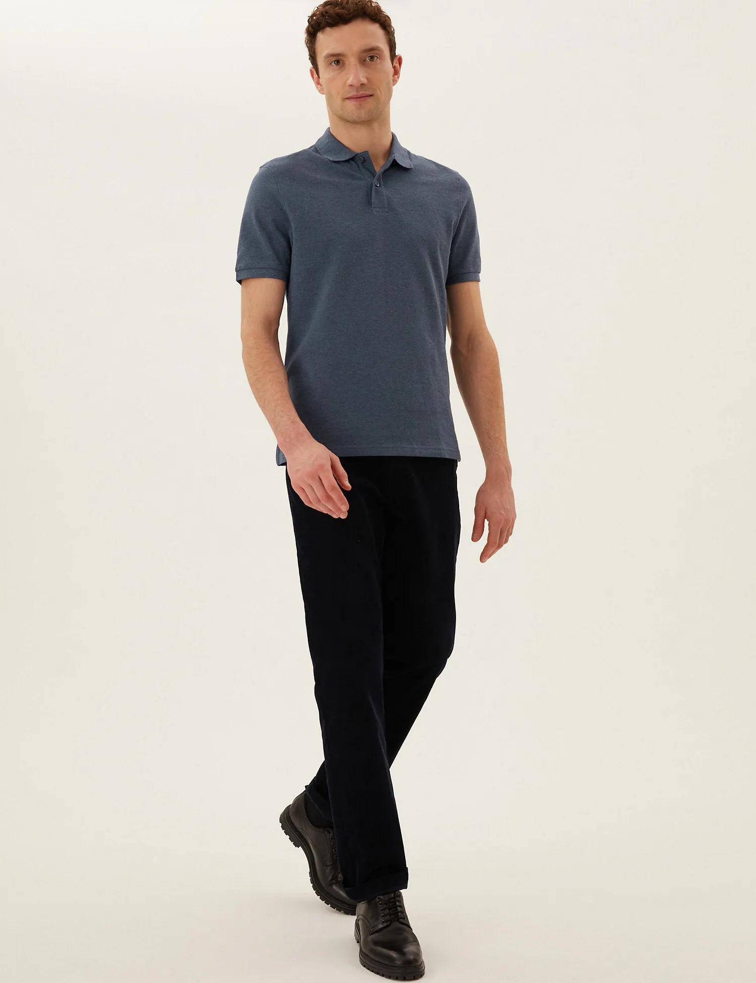 Pure Cotton Pique Polo Shirt