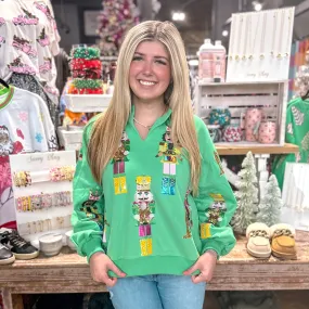 Queen Of Sparkles: Green Nutcracker Band Sweatshirt