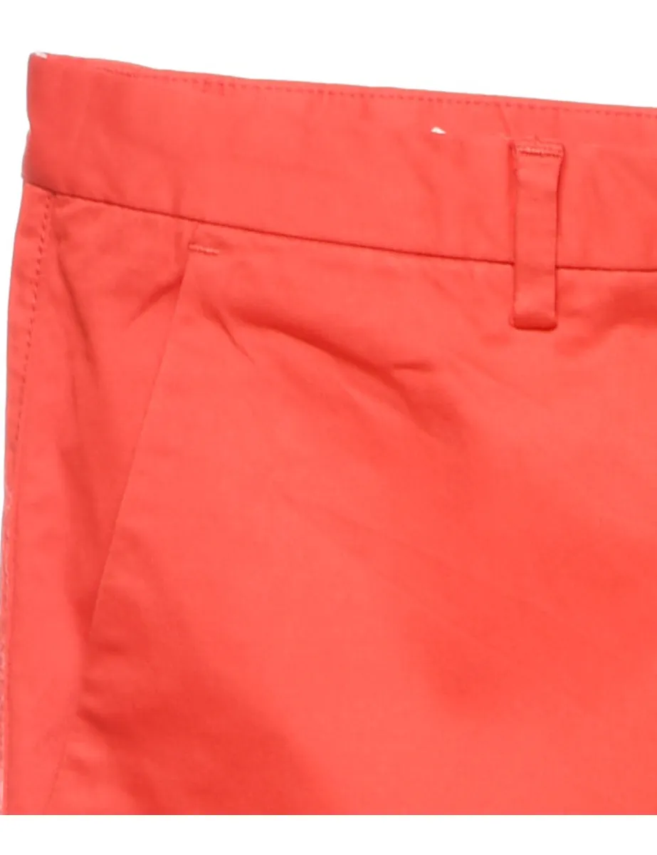 Red Classic Straight-Fit Trousers - W34 L32