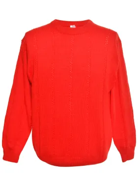 Red Long Sleeved Jumper - M