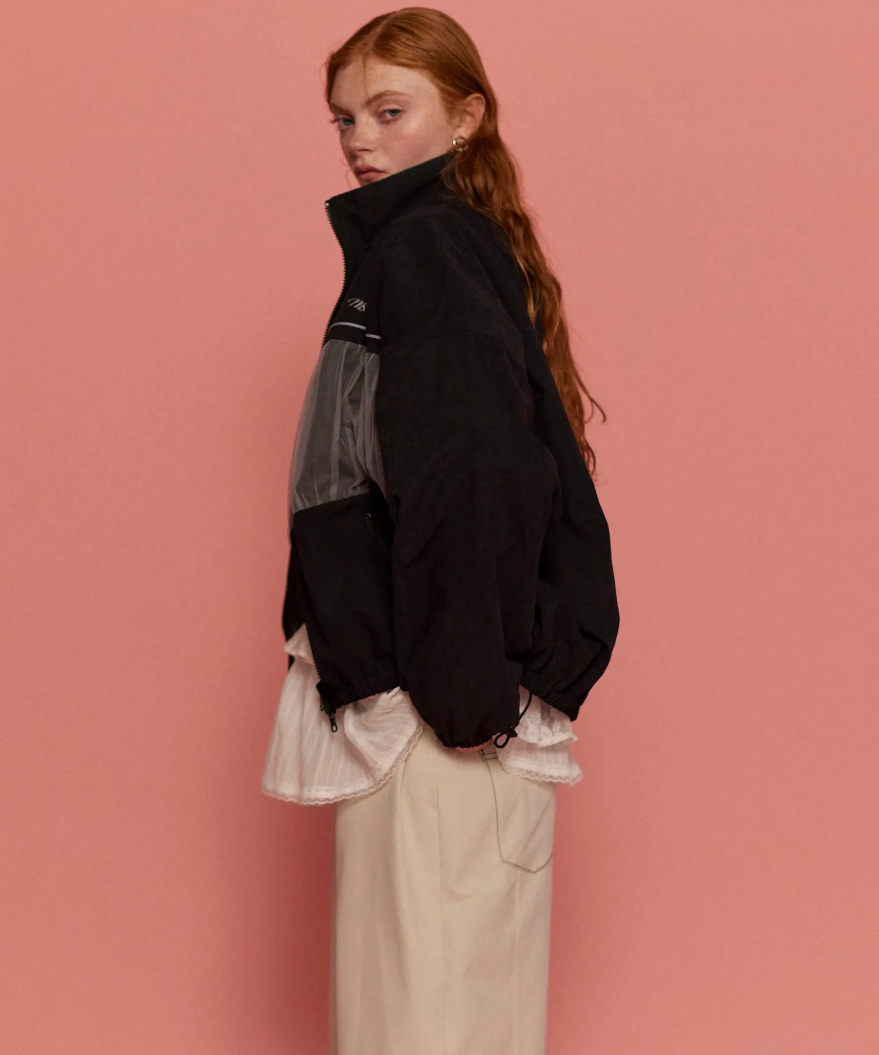 Reversible Tulle Docking Track Jacket