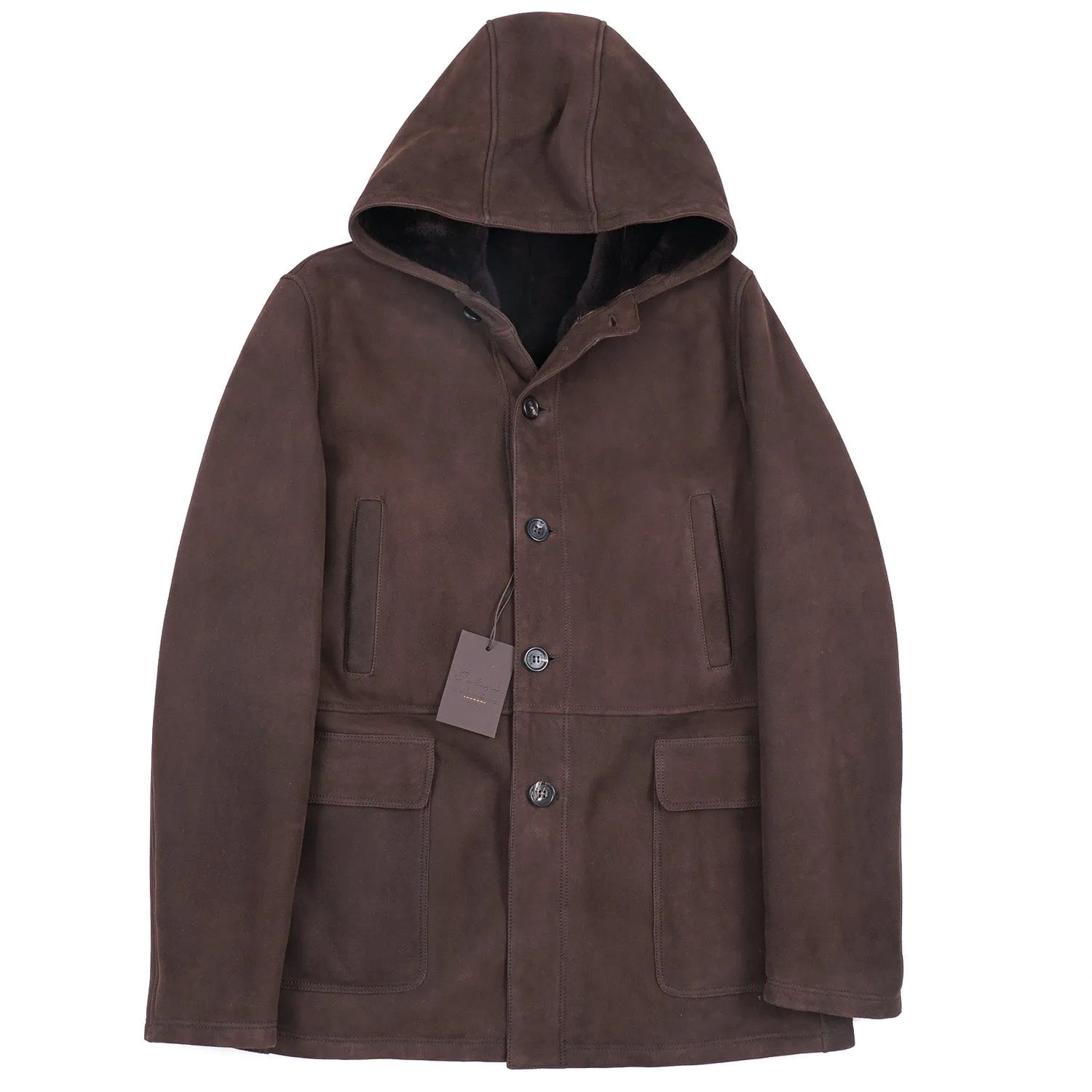 Rifugio Shearling Leather Hooded Parka