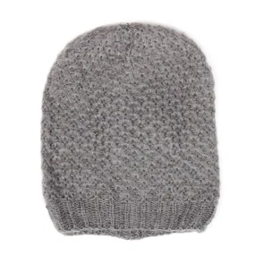 Ringlet Textured Slouchy Beanie in Gray