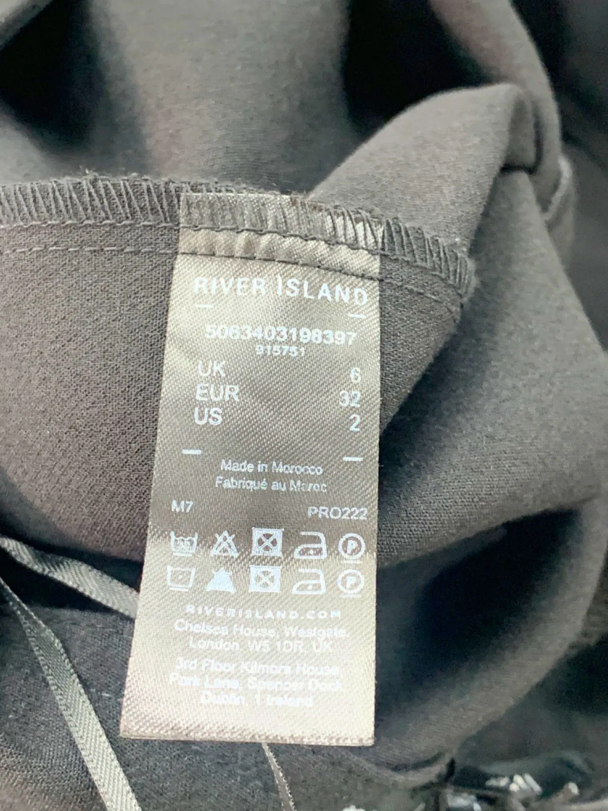 River Island Black Trousers UK 6