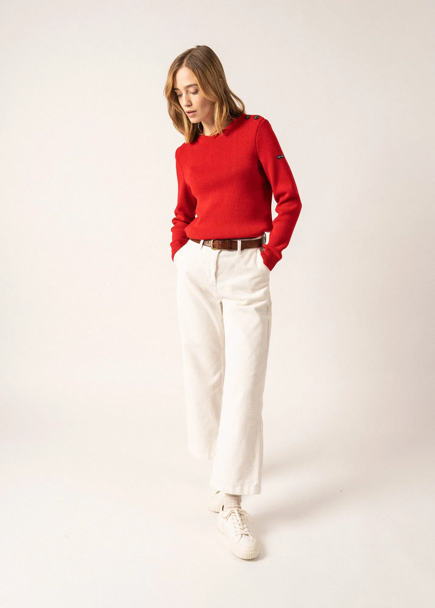 Rochefort plain sailor jumper - in wool (ROUGE)