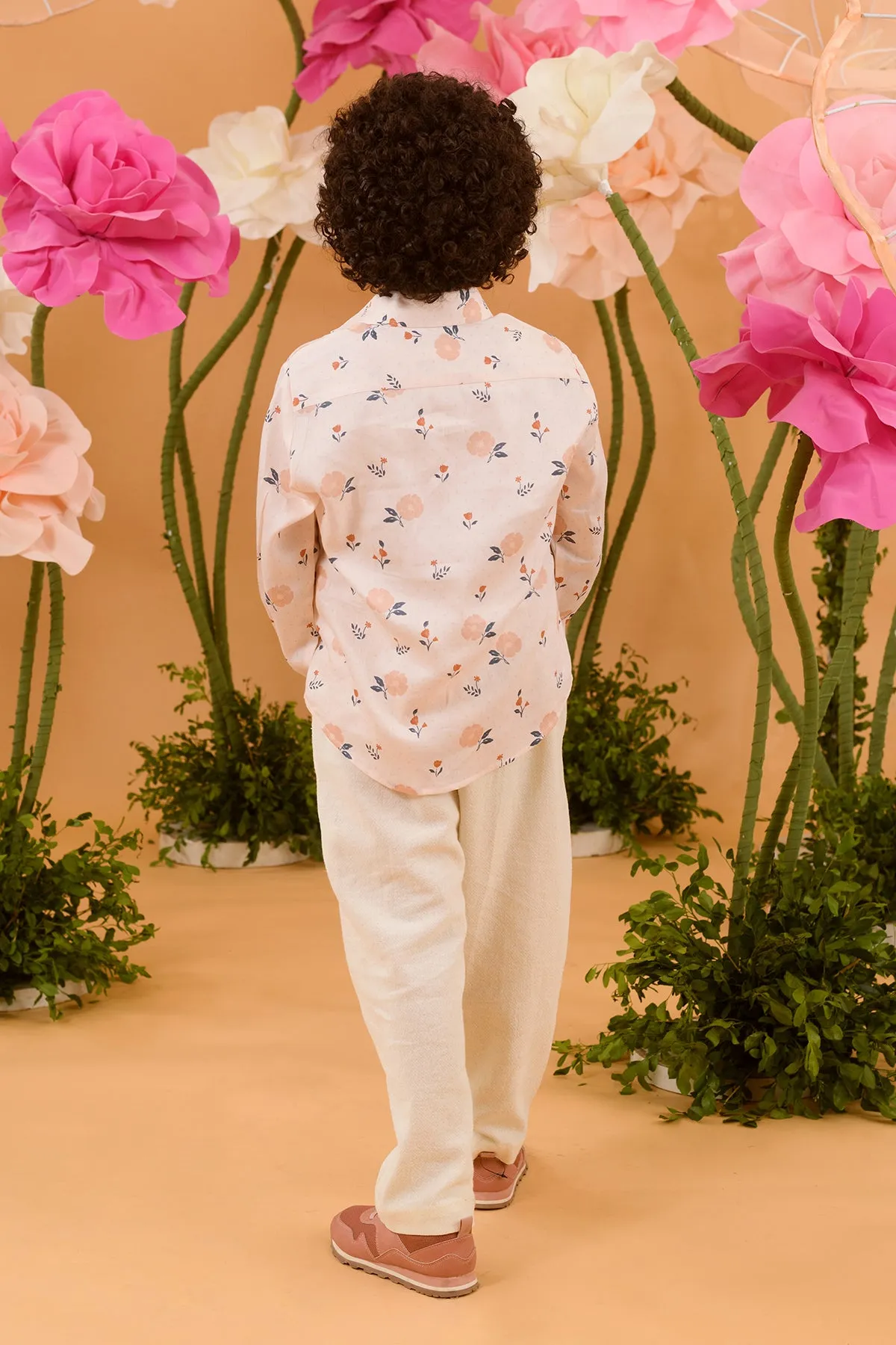 Roseship- Printed Cotton Satin Shirt For Boys