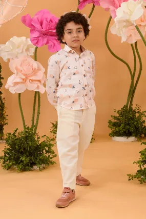 Roseship- Printed Cotton Satin Shirt For Boys