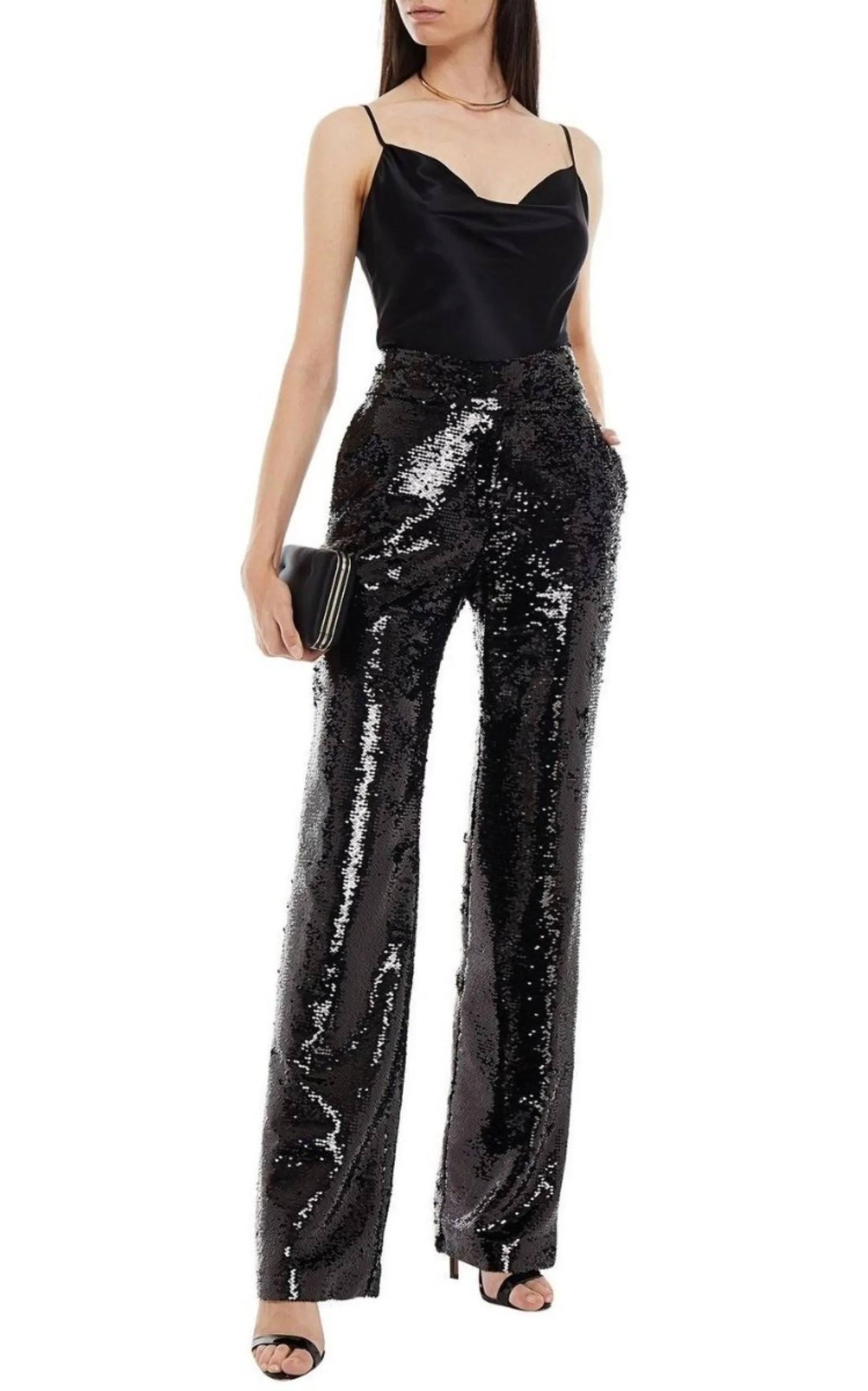 Sequinned Straight Leg Pants