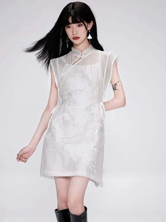 Sheer Summer China Dress With Slip Inner