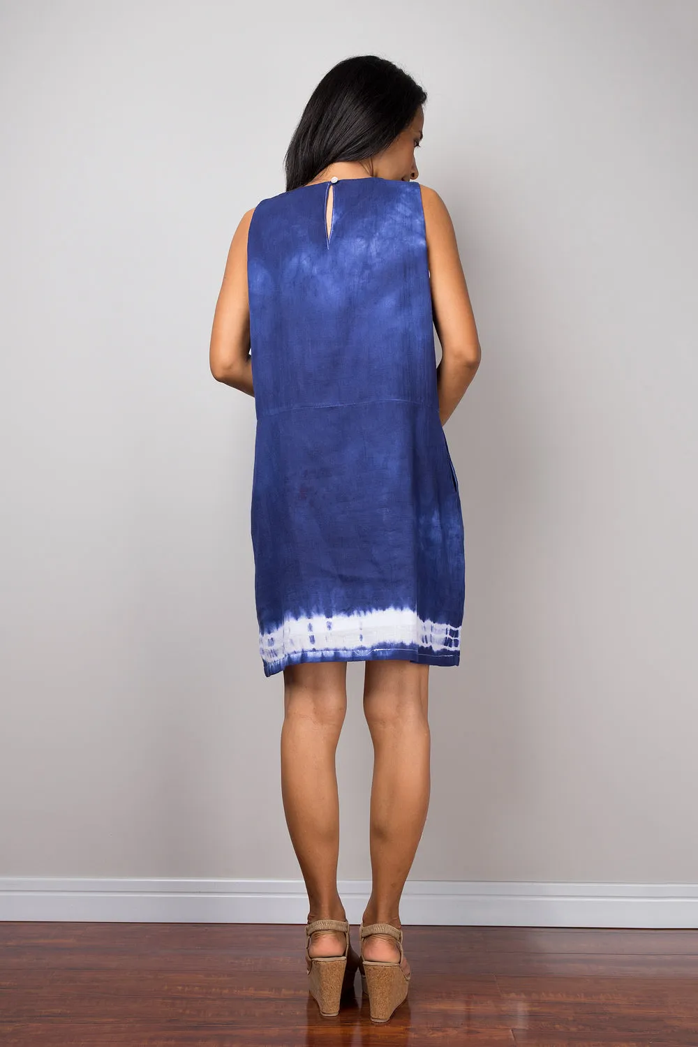 Short Blue Tie Dye Dress