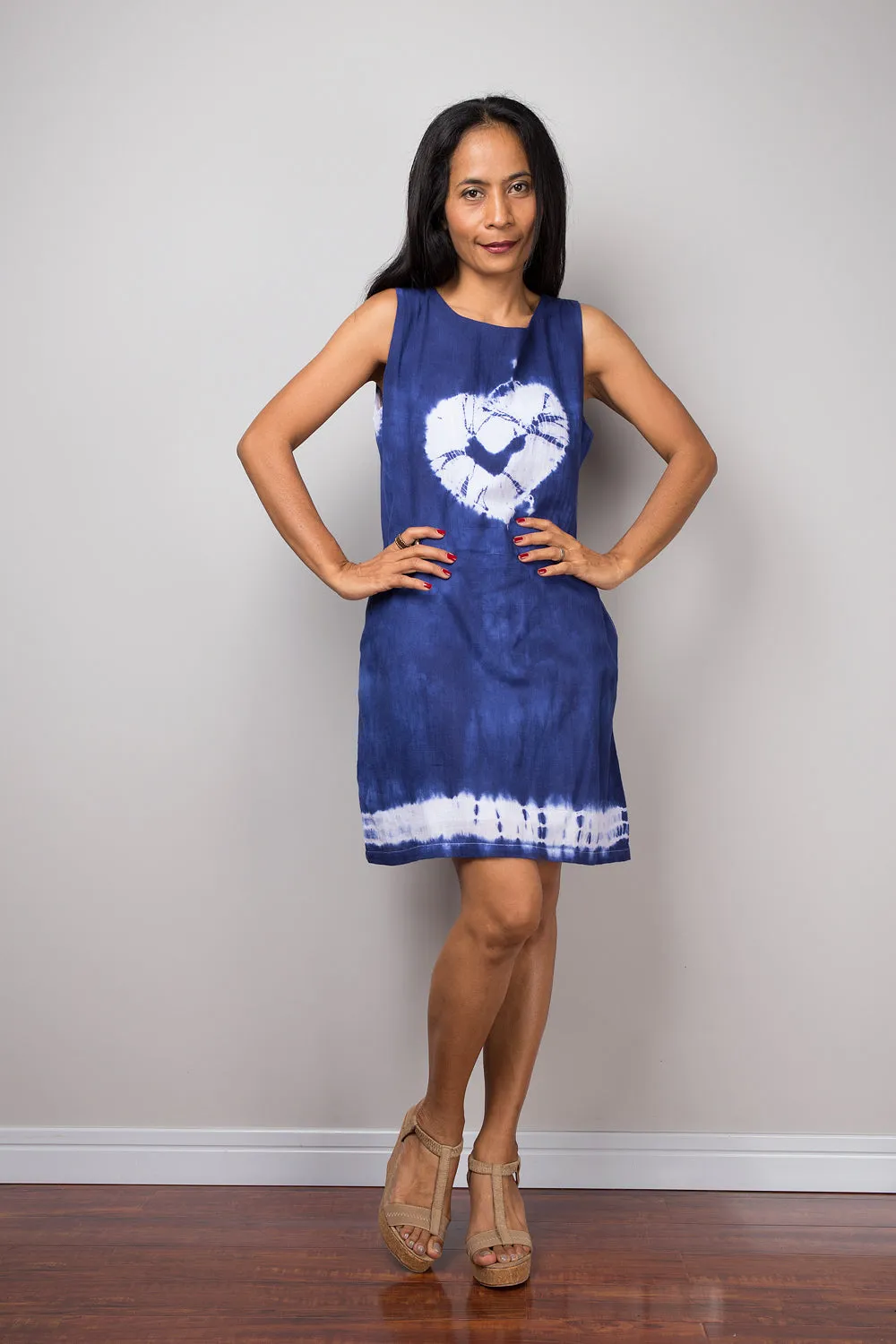 Short Blue Tie Dye Dress