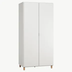 Simple Two-Door Wardrobe White