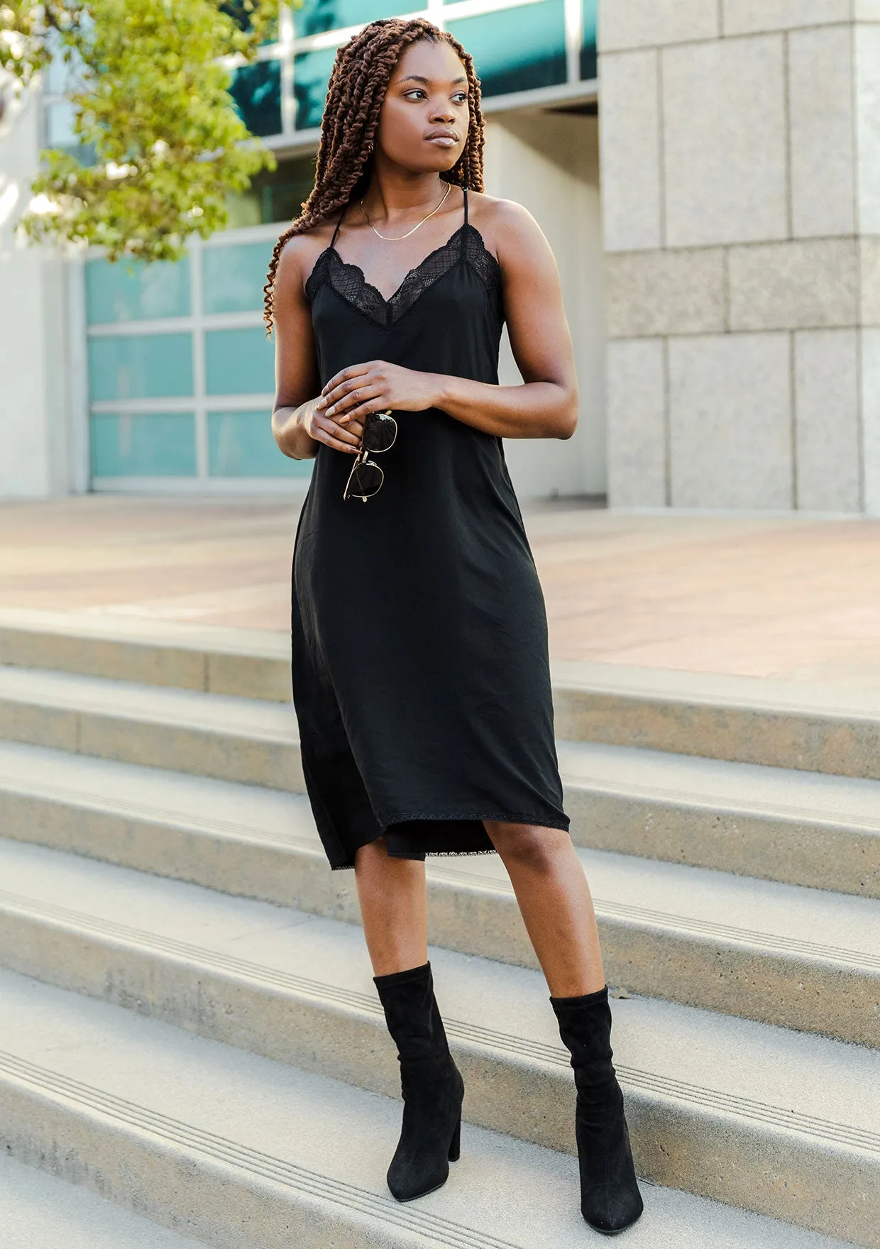 Sleeveless Slip Midi Dress