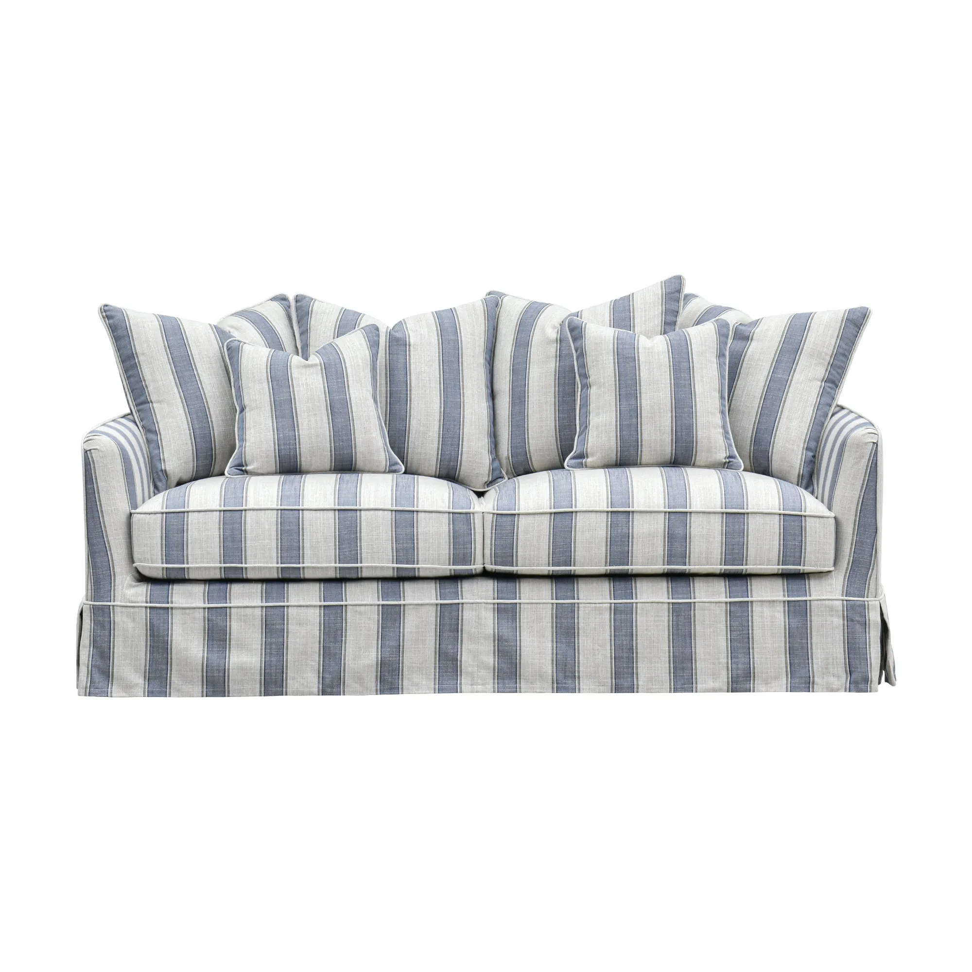 Slip Cover Only - Noosa Hamptons 2.5 Seat Sofa Blue Sky Stripe