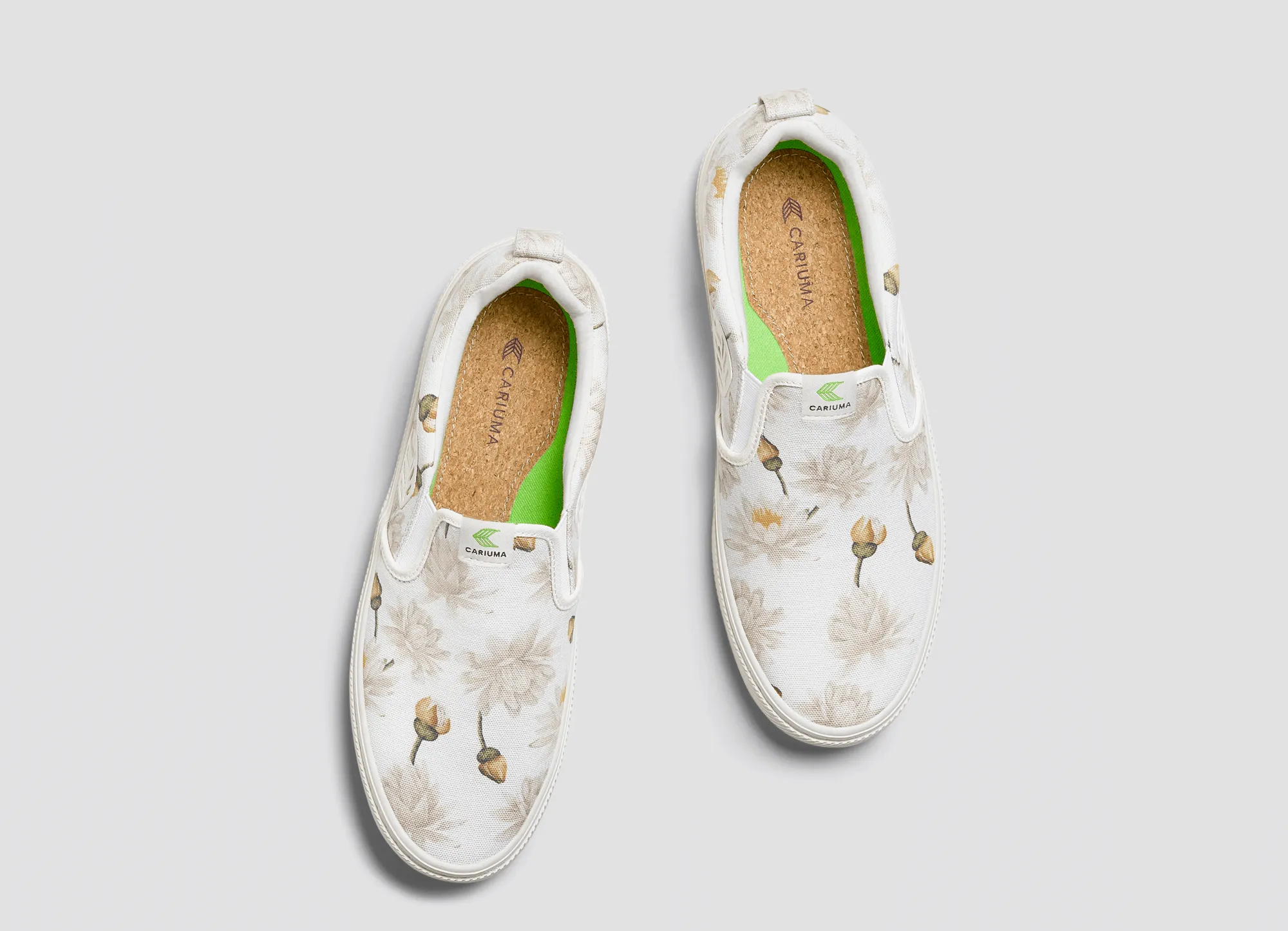 SLIP-ON White Canvas Giant Lilies Sneaker Women