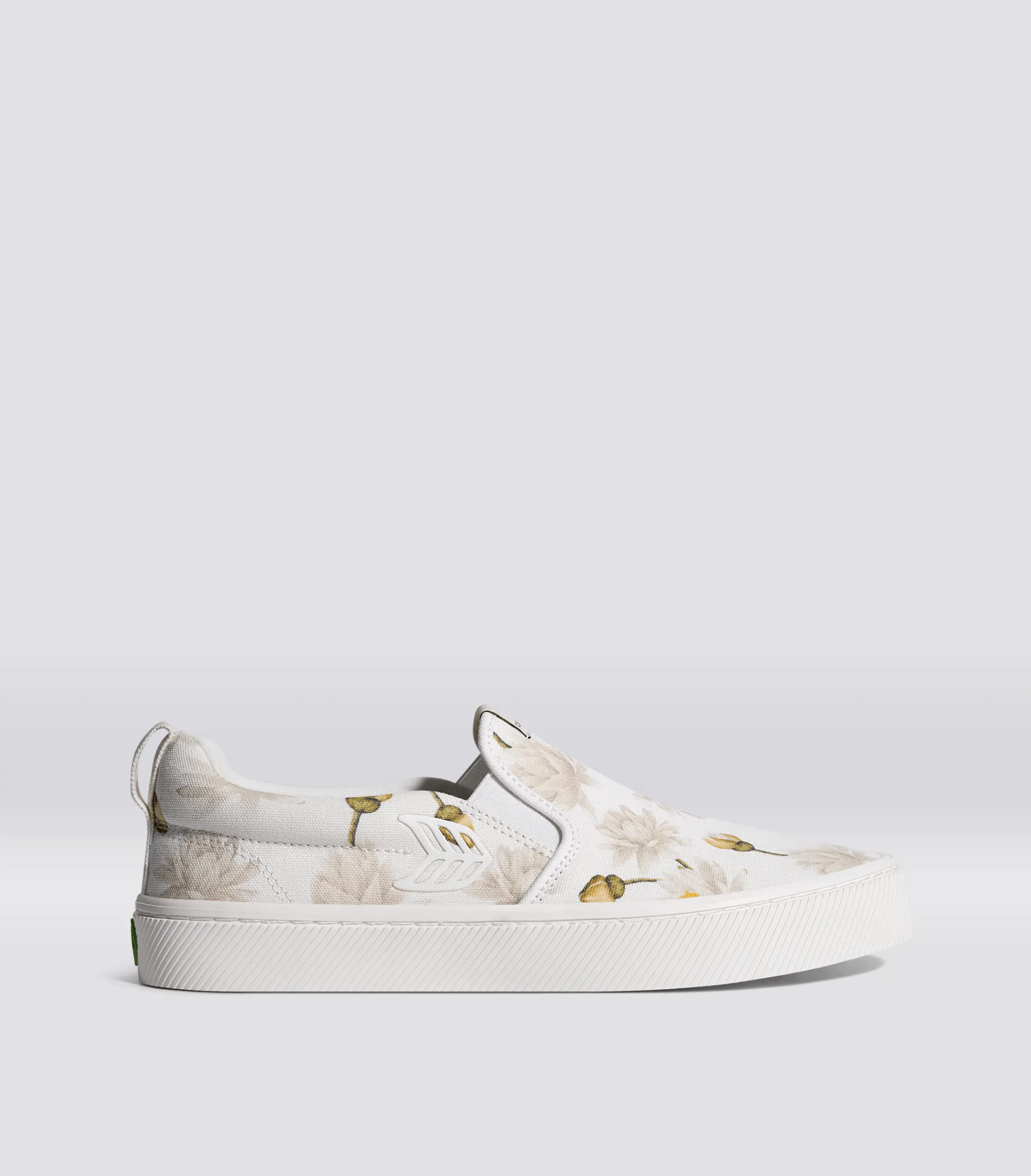 SLIP-ON White Canvas Giant Lilies Sneaker Women