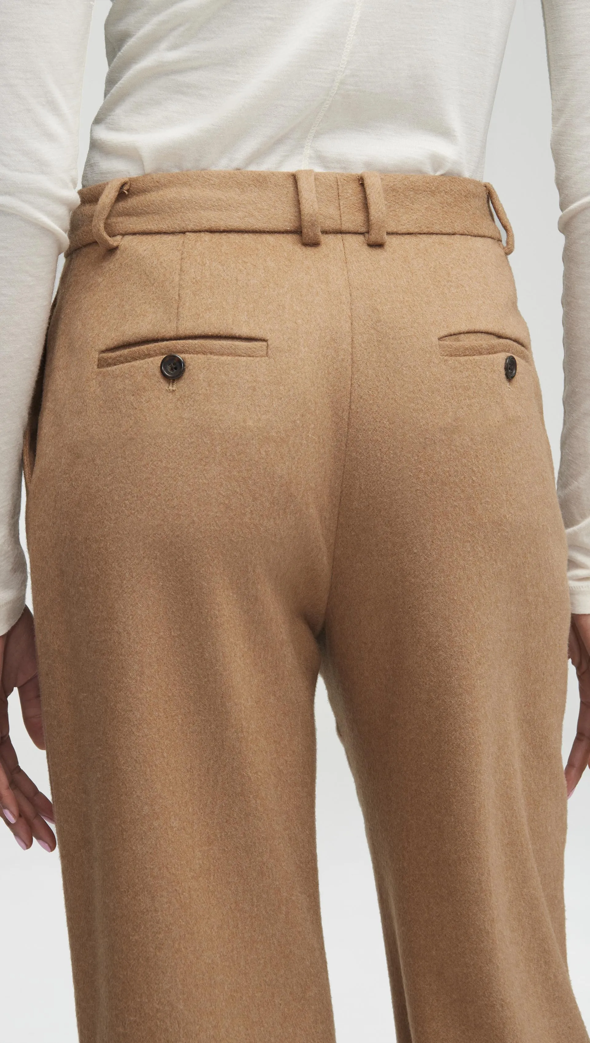 Soho Trouser in Textured Wool | Camel