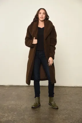 Solid Button(S) Closure Coat in Brown