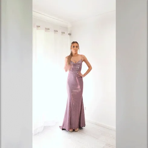 Sparkling purplish pink mermaid dress (sample sales)